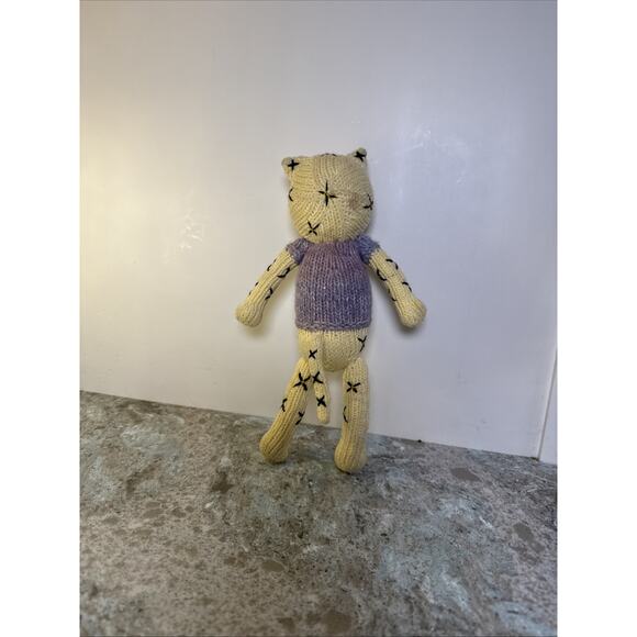 Knitted Cat Africa Impulse Marketing Fair Trade Stuffed‎ Animal 10 Inch Doll - Picture 5 of 8